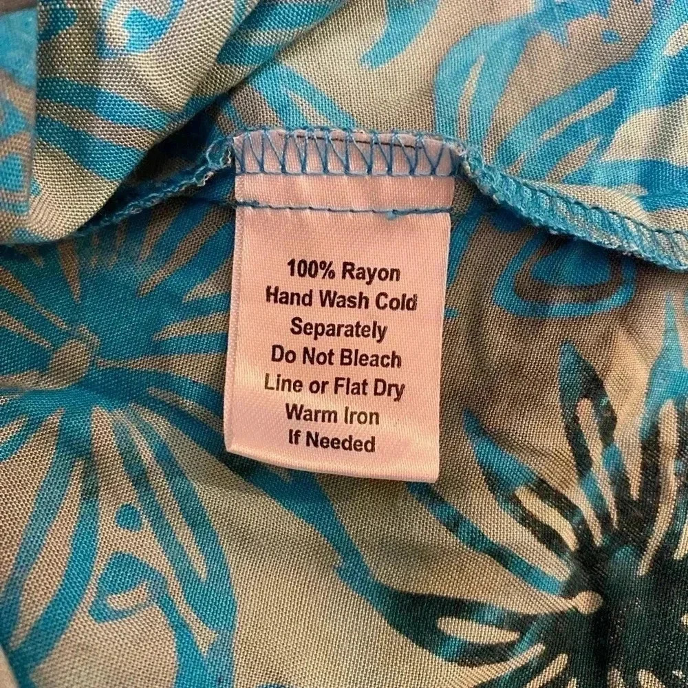 Sleeveless Tank Teal Black Olive Green Floral Dress‎ XL *NWT* - Picture 6 of 6